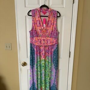 NWT Lilly Pulitzer Pearce Maxi Dress Sunshine Vibes Engineered Size XL